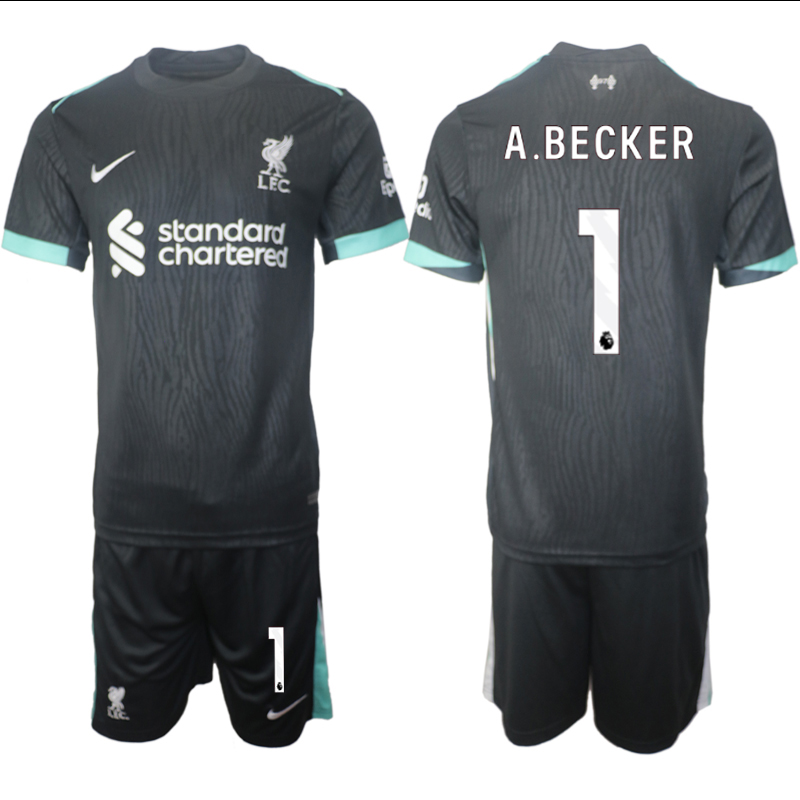 Men 2024-2025 Club Liverpool away Black #1 Soccer Jersey